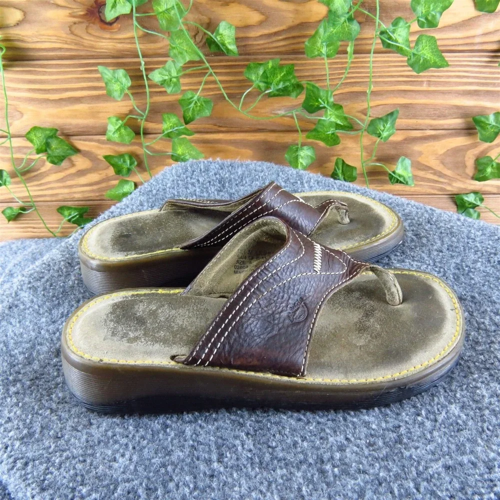 Dr. Martens Women's  Flip Flop Brown Leather‎ Sz 4 Medium  Used 2025_3
